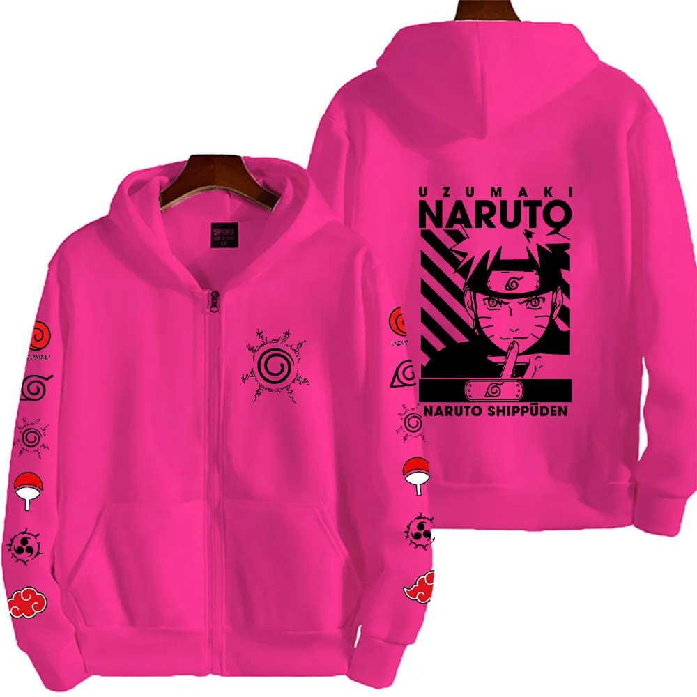 Jaqueta de casal Naruto 2026, nova moda japonesa, anime, casual, streetwear, Y2K, esportiva, Harajuku, masculina e feminina.