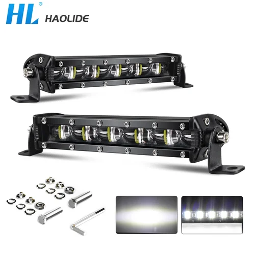 Imagen 1 del producto Barra de luz LED Braveway 6D Ultra Strip de 8 pulgadas, luz de trabajo para conducción, barra LED 4x4 para motocicleta, todoterreno, SUV, ATV, tractor, uso fuera de carretera