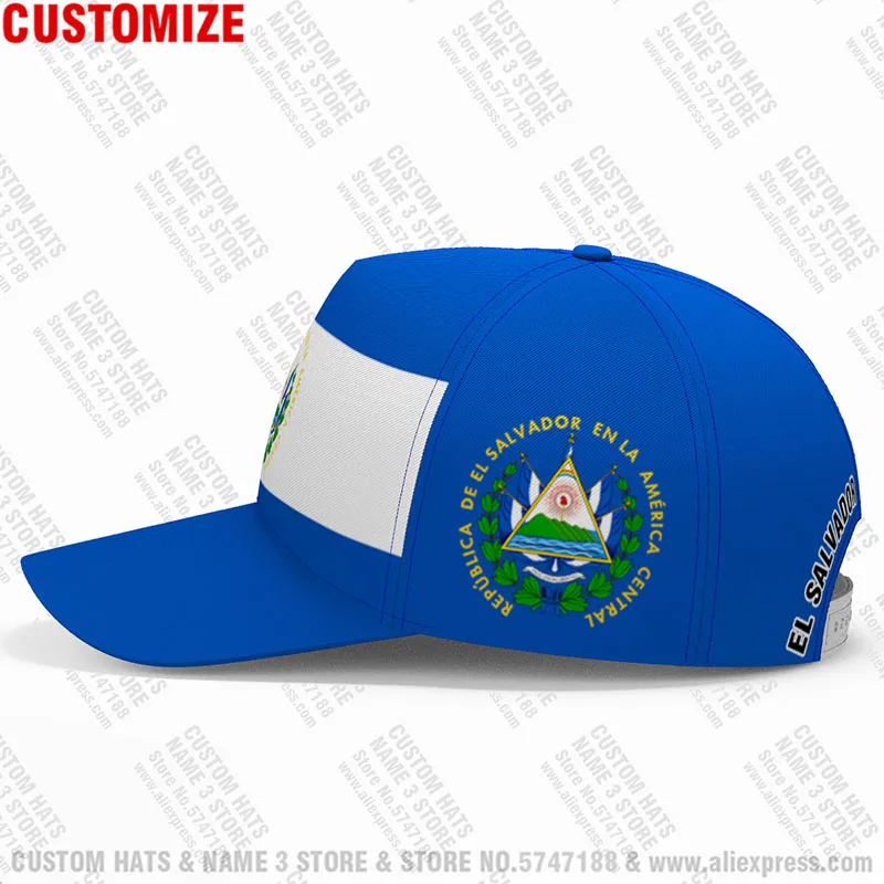 El Salvador Baseball Caps Custom Elsalvador Team Logo Sv Hats Slv Country Travel Spanish Nation Salvadoran Flag Photo Headgear