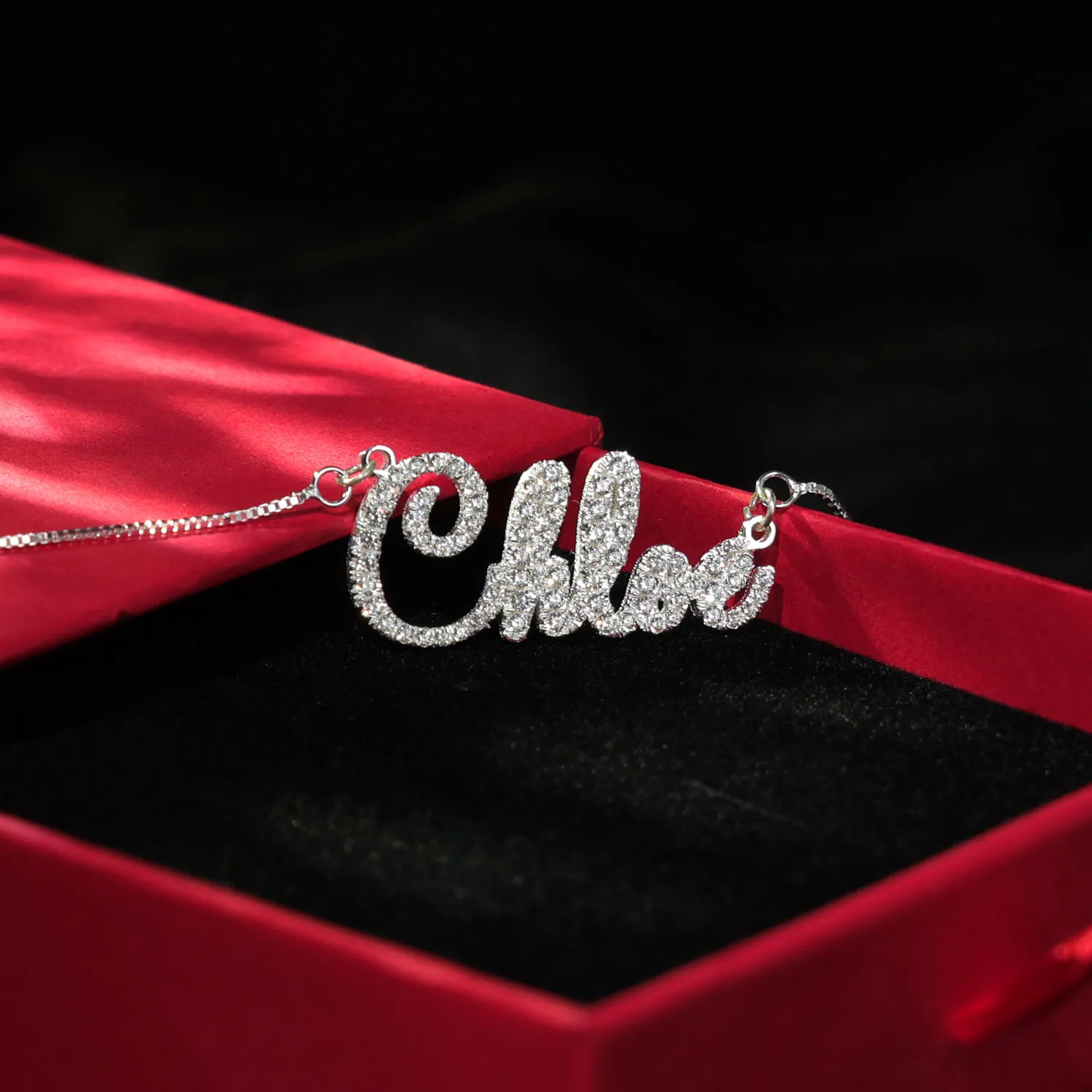 

Ожерелье с твердым кристаллом и именем 925, по индивидуальному заказу, модная цепочка для женщин, подарок, оптовая продажа