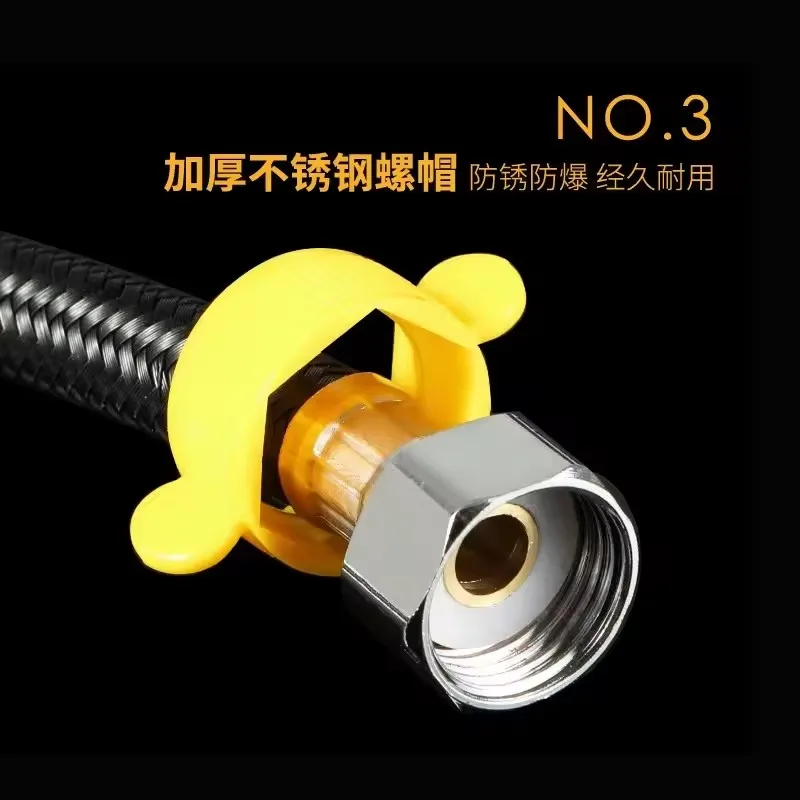 New 20/40/60/80/100/150/200CM Nylon Braided Inner Pipe Flexible Shower Hose High Pressure Explosion-proof Extension Shower Tube