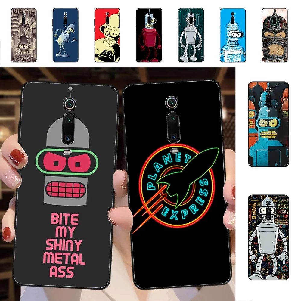 F-Futurama Bender Art Black Cover Phone Case For Redmi 5 6 7 8 9 10 Plus Pro 6 7 8 9 A GO K20 K30 K40 Pro Plus F3 Fundas