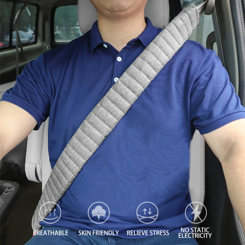 26/30/40/50/60cm Comfort Breathable Lengthen Car Seat Belt Cover Shoulder Guard Four Season Padding Pad Truck Car Accessories