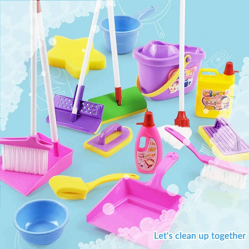 Simulation Cleaning Role Playing Children\'s Toys Children\'s Mini Broom Makeup Brush Washing Machine Set Kindergarten Game Toys