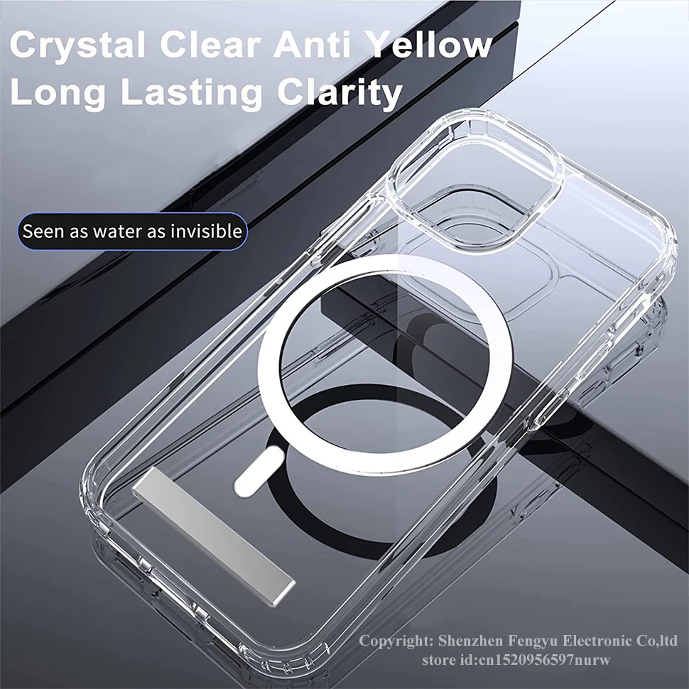 Magnetic Clear Phone Case for Magnet with Kickstand for iPhone 18 17 16 15 14 Pro Max 13 12 11 Plus Mini Shockproof Mobile Cover