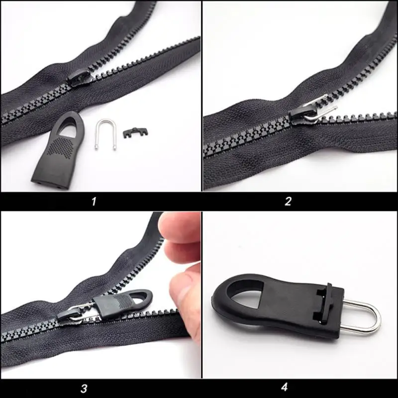 8Pcs Replacement Zipper Pull Puller End Fit Rope Tag Clothing Zip Fixer Broken Buckle Zip Cord Tab Bag Suitcase Backpack Tent