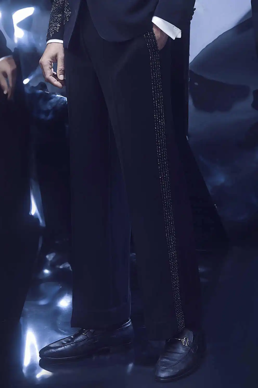 Moda ślubna garnitur męski koraliki bal imprezowy garnitur 2 szt. Płaszcz spodnie szyte na miarę pan młody drużba formalne okazje rozmiar dostosowany