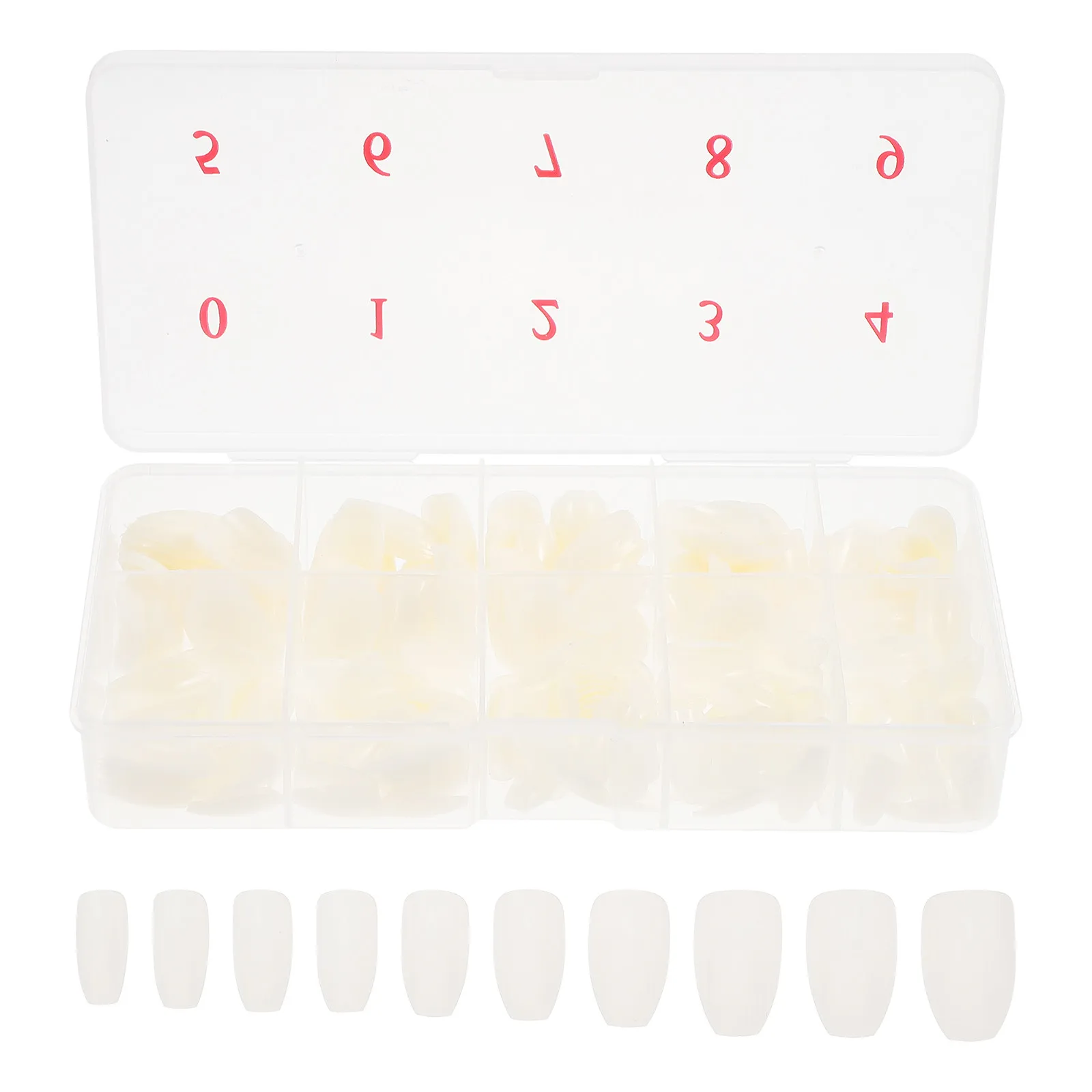 500Pcs Ballet False Nail Tips Full Cover Design for All Finger Sizes DIY Fake Nails for Christmas New Year Party Dating Manicure