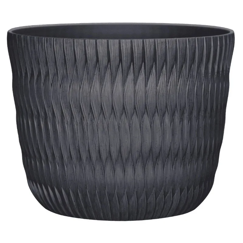 

Better Homes & Gardens Carly Black Resin Planter, 15.9in Dia x 12.5in H