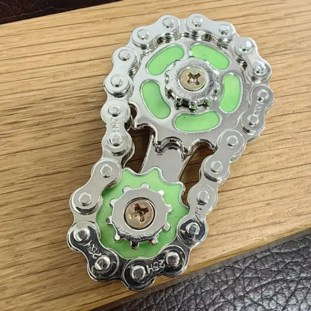 Cadenas luminosas para Fidget Spinner, engranaje creativo de mano, engranaje de cadena, rueda de Metal de moda, cadena de engranaje, giroscopio para adultos