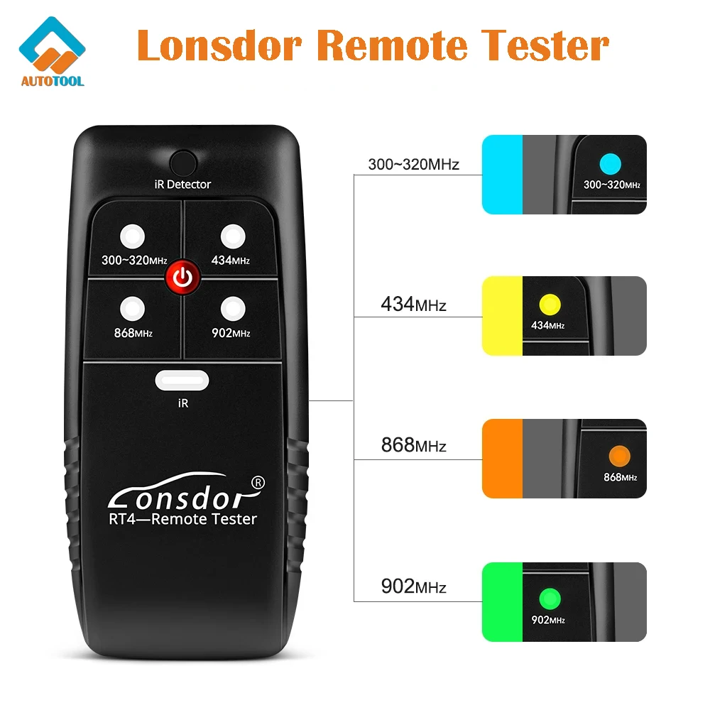 

Newest Lonsdor RT4 IR/FR Remote Tester for 868mhz 433mhz 902mhz 315mhz For All Car Key Remote Frequency Test Tool