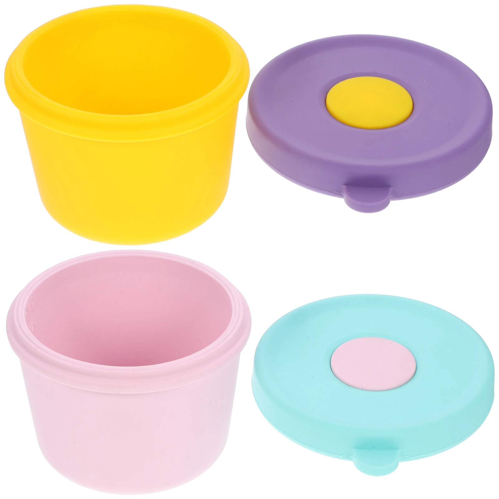 

2Pcs Silicone Sauce Containers Leakproof Salad Dressing Cups Reusable Condiment Storage Small Dip Cups for Travel Kitchen