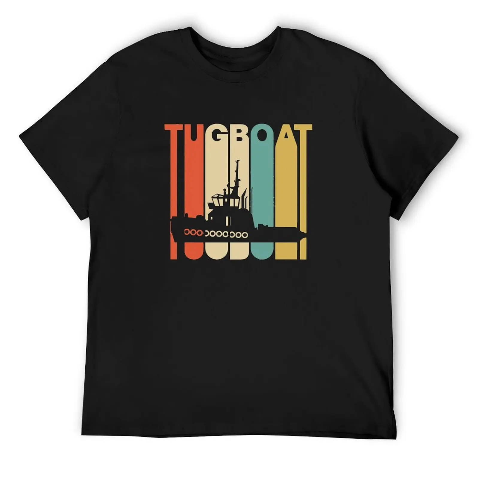 Vintage Style Tugboat Silhouette Shirt T-Shirt vintage clothes customs vintage anime shirt t shirt for men