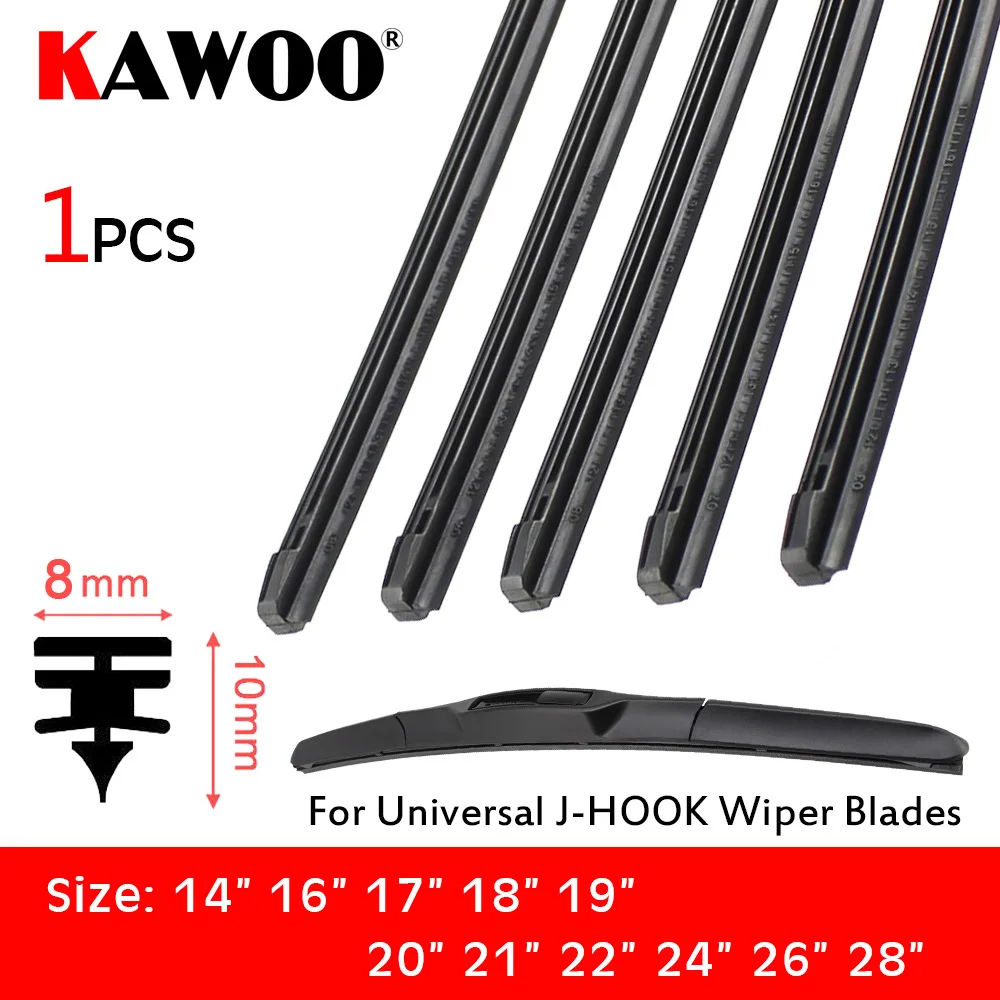 KAWOO 1pcs Car Vehicle Insert Rubber Strip Wiper Blades (Refill) 8mm Soft 14