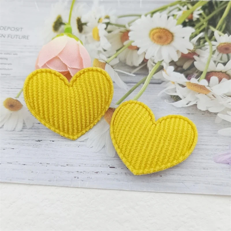 Gepolsterte Stoff-Herz-Applikationen für DIY-Hut-Kleidung, Leggings, Nähzubehör, Kopfbedeckungs-Dekor-Patches, 35 x 30 mm, 50 Stück/Lot – Detail 4