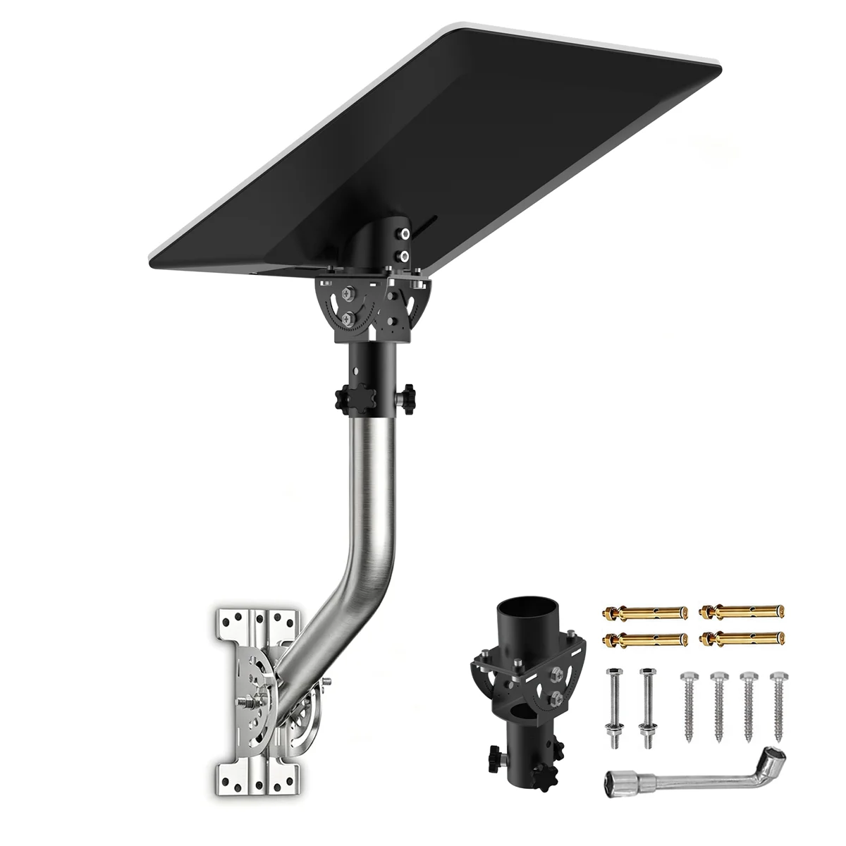 Starlink V5 Wall Mount,160° Tilt Adjustable,Roof&Pole Mounting Kit,Heavy-Duty Metal  Support, For Starlink Gen 5 Install Bracket