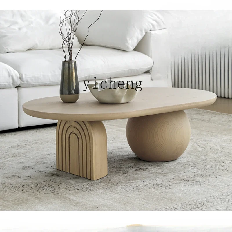 Cream Style Solid Wood Living Room Coffee Table Household Log Small Apartment Style Tea Making Tablex28