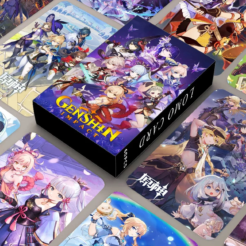 

60pcs/set Game Anime Genshin Impact Lomo Card Photo Double-sided High Quality HD Photocard Fans Collection Decoration Gift