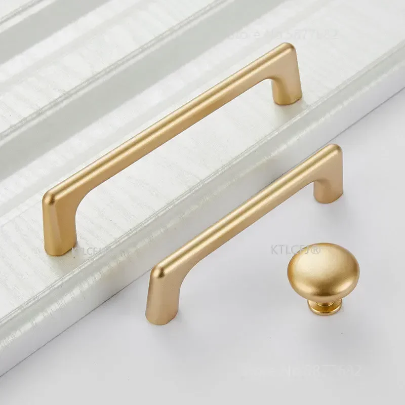 Kitchen Cupboard Knob Square U Type Gold Cabinet Drawer Pull Closet Door Hardware European Fashion Aluminum House Handle