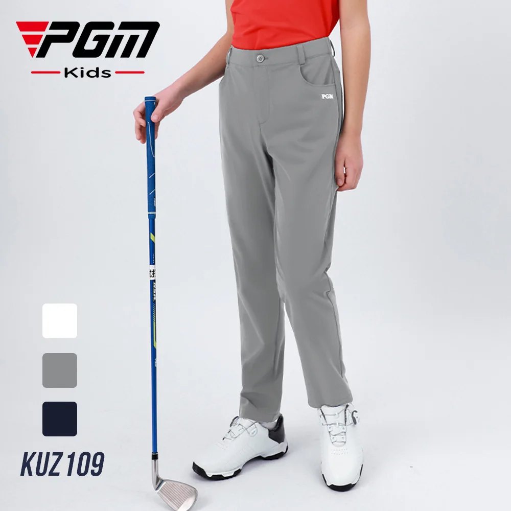 PGM Golf Pants spring Autumn Elastic Sport Pants kids boys Sports Trousers Slim Fit Pants Comfortable Plus Size 130-160cm KUZ109