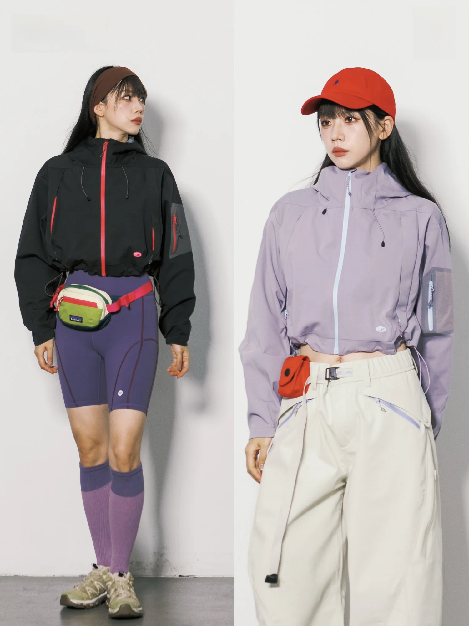 Outdoor Women's Short Jacket RCDB Windproof Waterproof Quick Dry Fleece Lined Hooded Soft  Jacket Loose Fit Coat