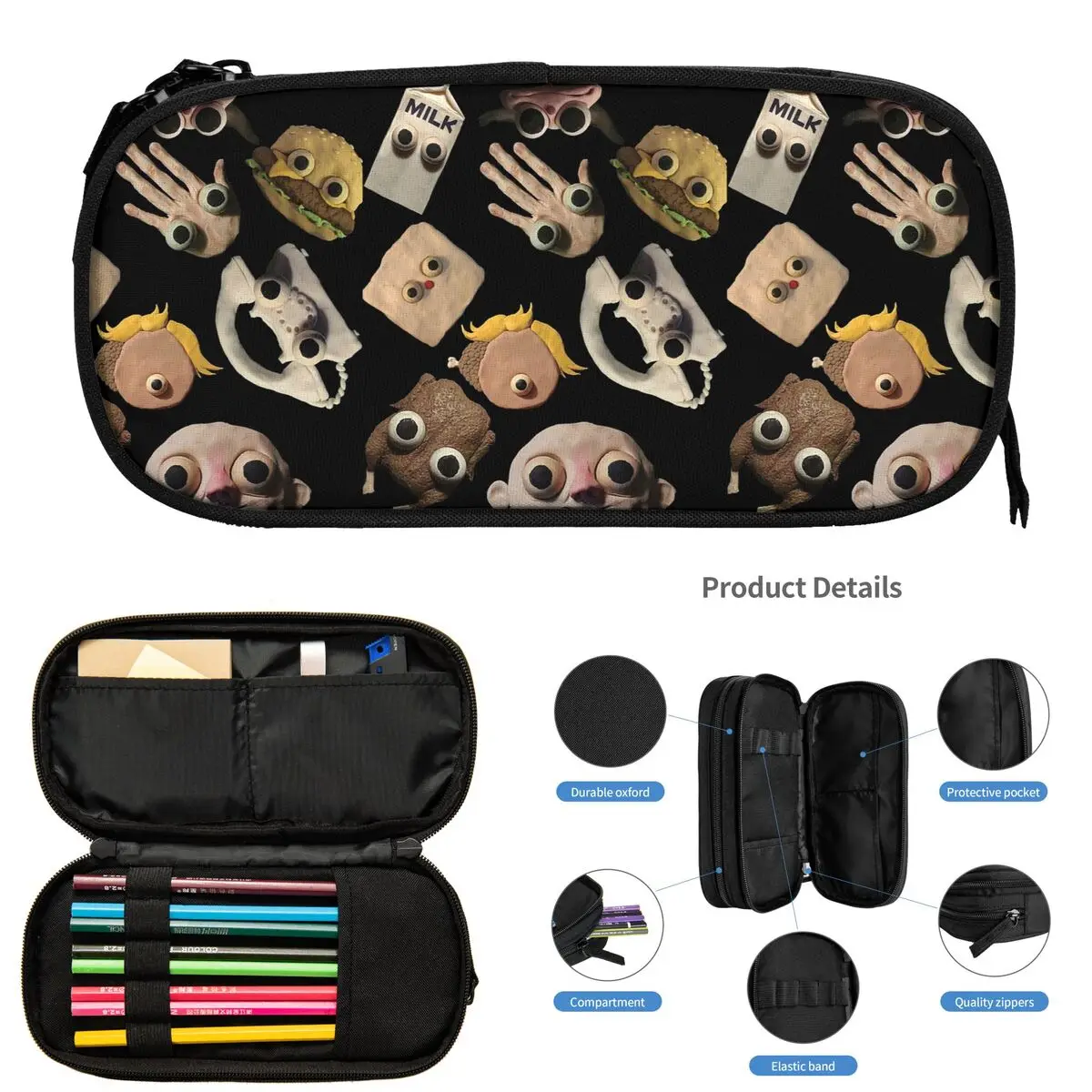 

Пеналы Jack Stauber Mix для студентов, подарки, коробка для ручек, сумка для карандашей, большая вместительная сумка для карандашей, держатель для ручек