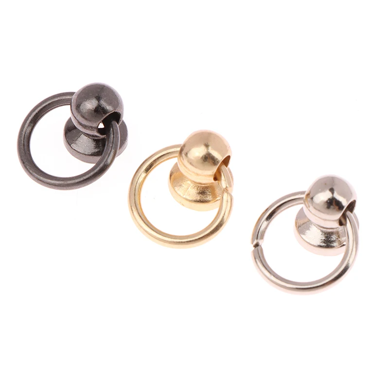 10pcs Gold Silver Black Studs Screw Buckle Accessory Decorative Button With Loop Leathercraft Pacifier Nail