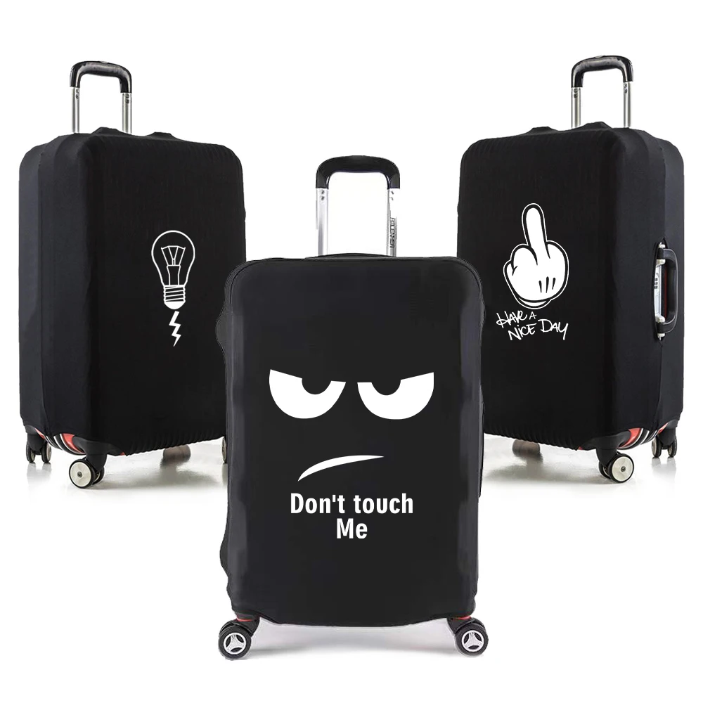 Expression print Travel Luggage Protective Cover for 18-32 Inch Accessories Elastic Portable Suitcase Trolley Protect Case