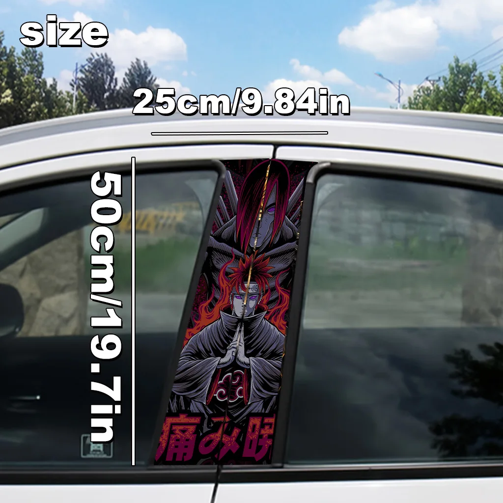 Naruto Anime Car B Pillar Waterproof Stickers Self-Adhesive Poster Auto Exterior Gift Scratch-Resistant Decal Easy Apply Decor