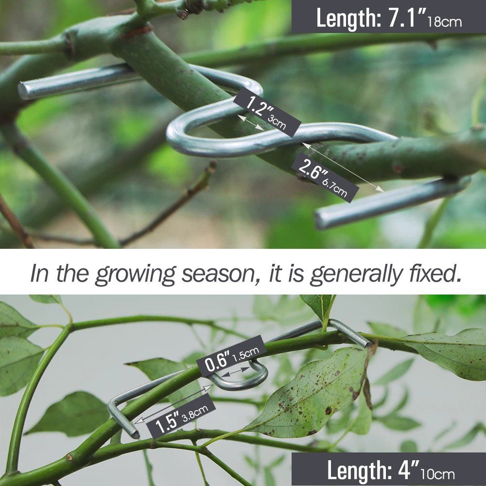 10Pcs 8/10/13/18cm M Type Fruit Tree Branches Holder Plant Support Metal Puller Tying Machine Finalizer Gardening Planters Tool