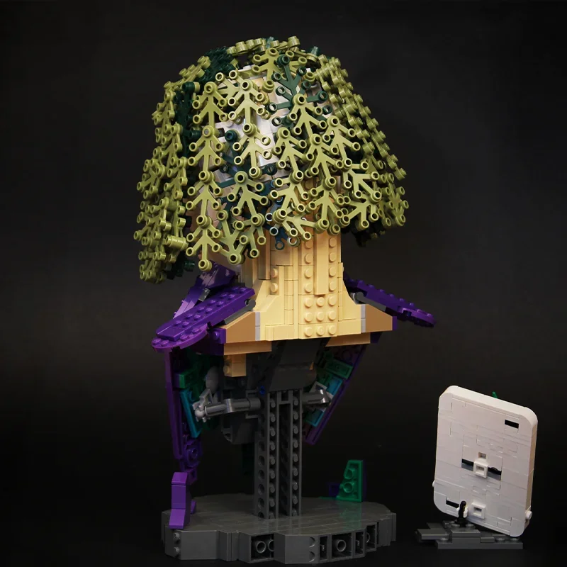 1091 個 Moc 有名な映画スーパー悪役キャラクタージョーカーヒースレジャーバストビルディングブロック展示モデルのパズルおもちゃプレゼント