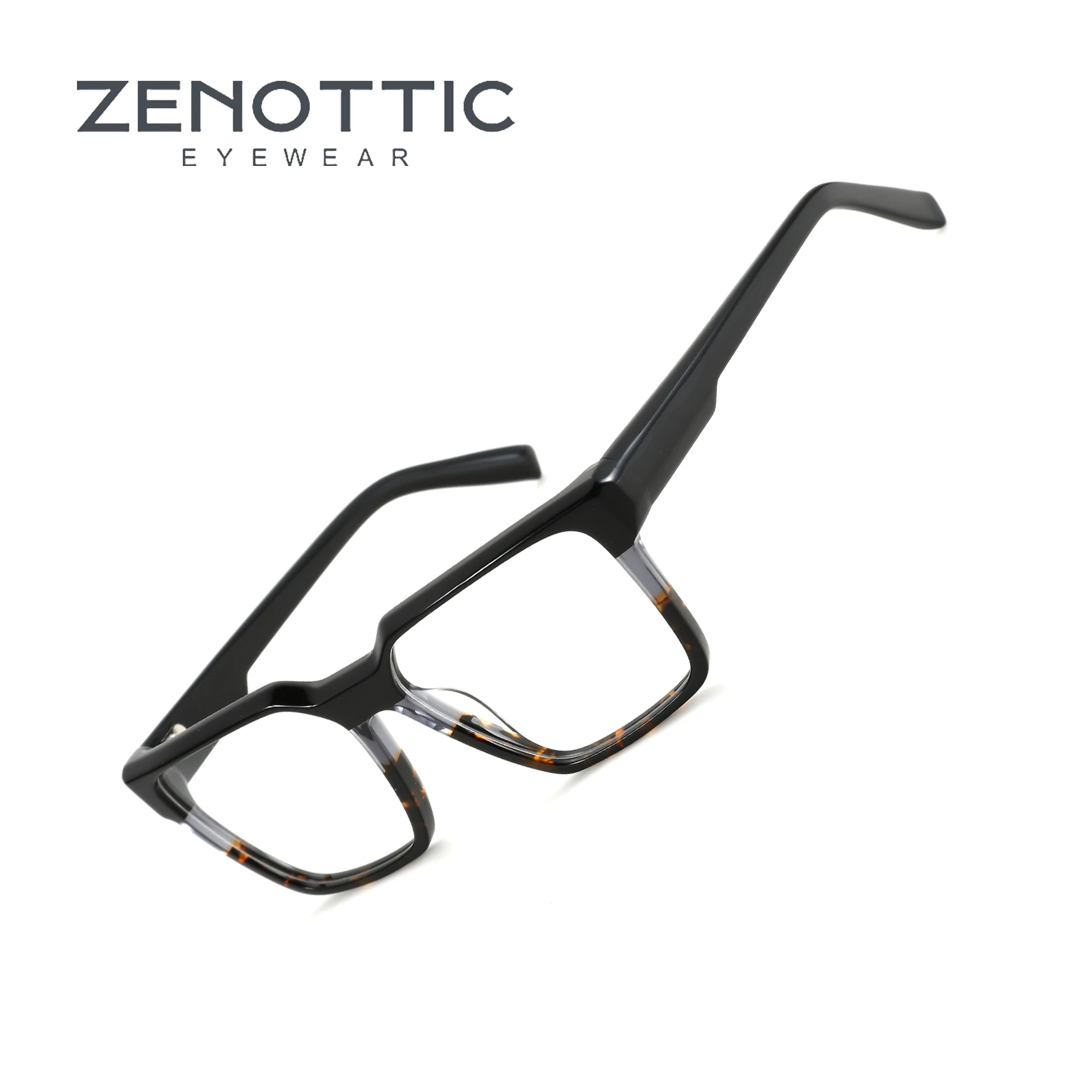 

ZENOTTIC Fashionable Popular Acetate Optical Frame Rectangle No Prescription Men's Eyeglasses