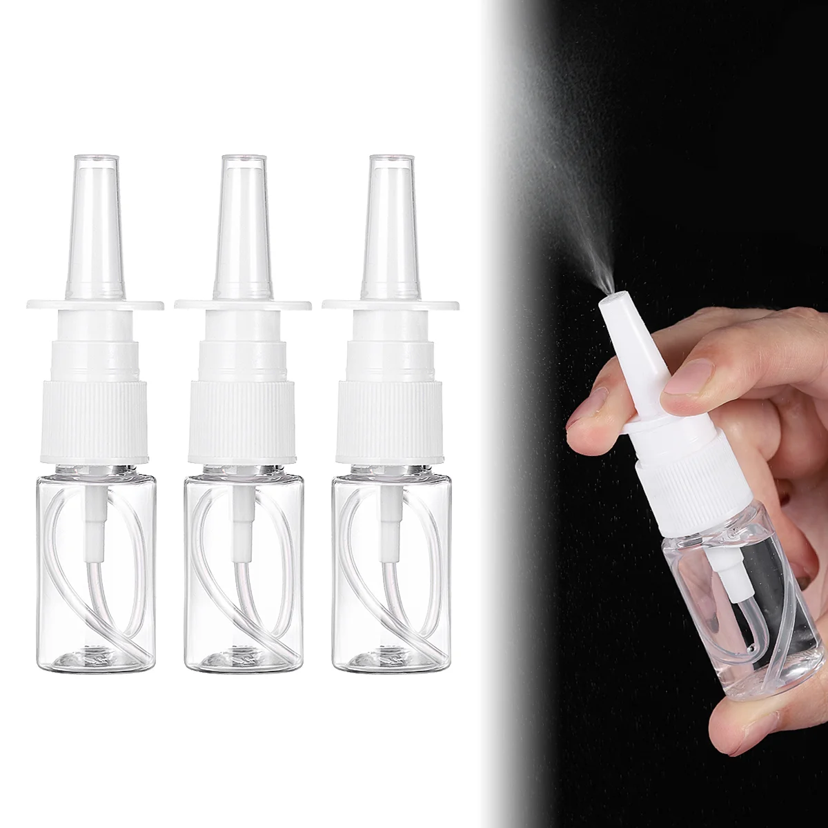 10 pçs portátil garrafa de spray nasal viagem rinite pulverizador mini garrafa nasal recipientes recarregáveis ferramenta cuidados com a pele durabilidade segura