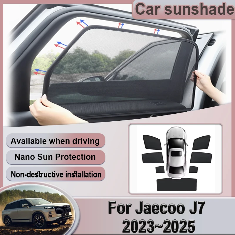 

Car Mesh Sunshade For Jaecoo J7 Accessories Lucano L7 2023 2024 2025 Chery Tansuo 06 Fulwin T6 Window Magnetic Visor Sunshades