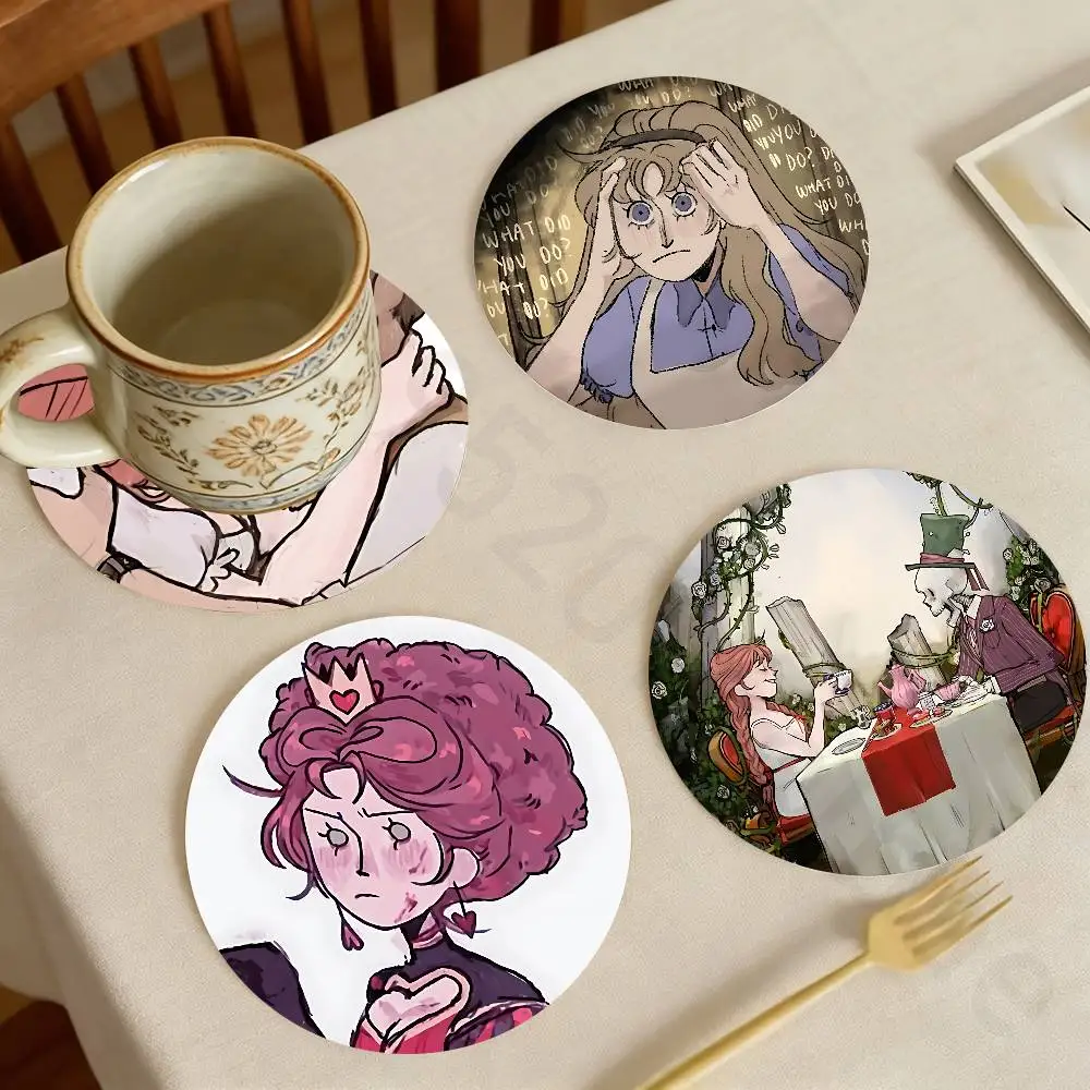 

H-HABROMANIA Wooden Coaster Set Coffee Teacup Decoration Coffee Shop Beverage Shop Family Restaurant