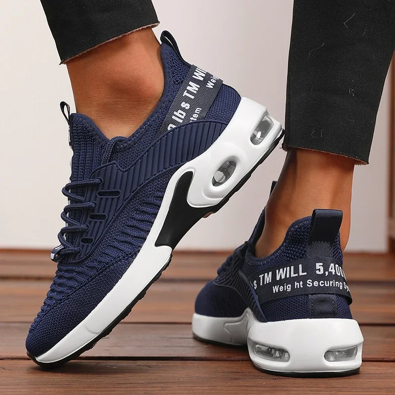 2026 Neue Herren Blaue Dämpfungs-Sportschuhe Atmungsaktive Mesh-Laufschuhe Leichte Rutschfeste Sport-Walkingschuhe – Detail 7