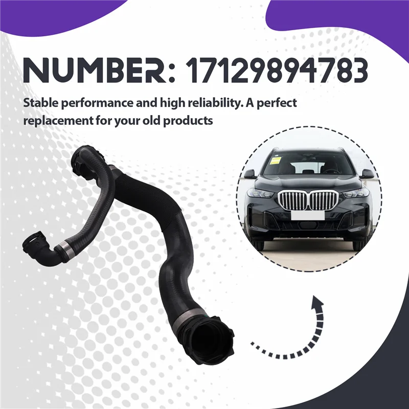 

Car Lower Radiator Hose Vent Hose Coolant Water Pipe Hose 17129894783 For BMW X5 X6 X7 2019-2023