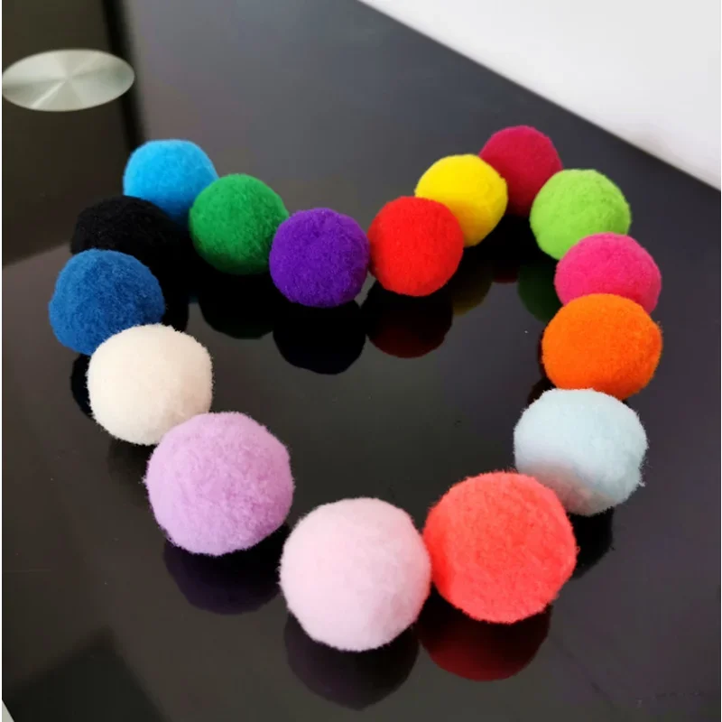 Cute Funny Cat Toys Stretch Plush Ball 0.98in Cat Toy Ball Creative Colorful Interactive Cat Pom Pom Cat Chew Toy Dropshipping