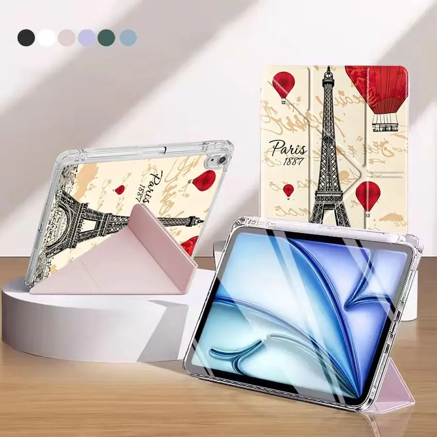

Paris Tower Balloon Holder Cover Tablet Case For iPad Air 4 5 M3 M2 M4 11inch Pro 2025 Mini 6 7 11th 10th 9th 8th 7th 12.9inch