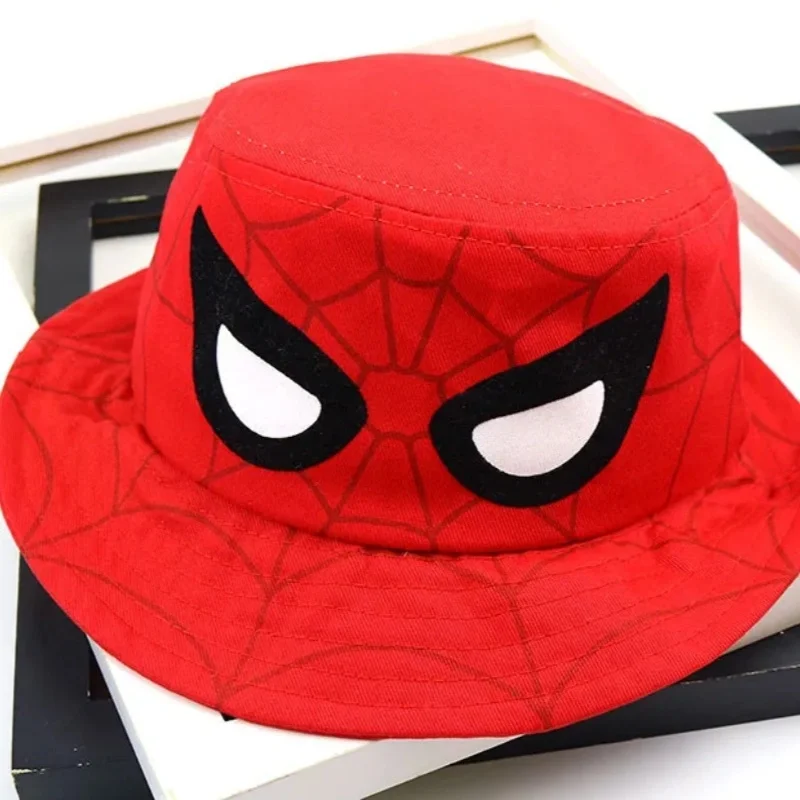 Spiderman Children Bucket Hat Multifunctional Outdoor Sunscreen Basin Cap for Boy Girl Foldable Storage Bag Fisherman Hat