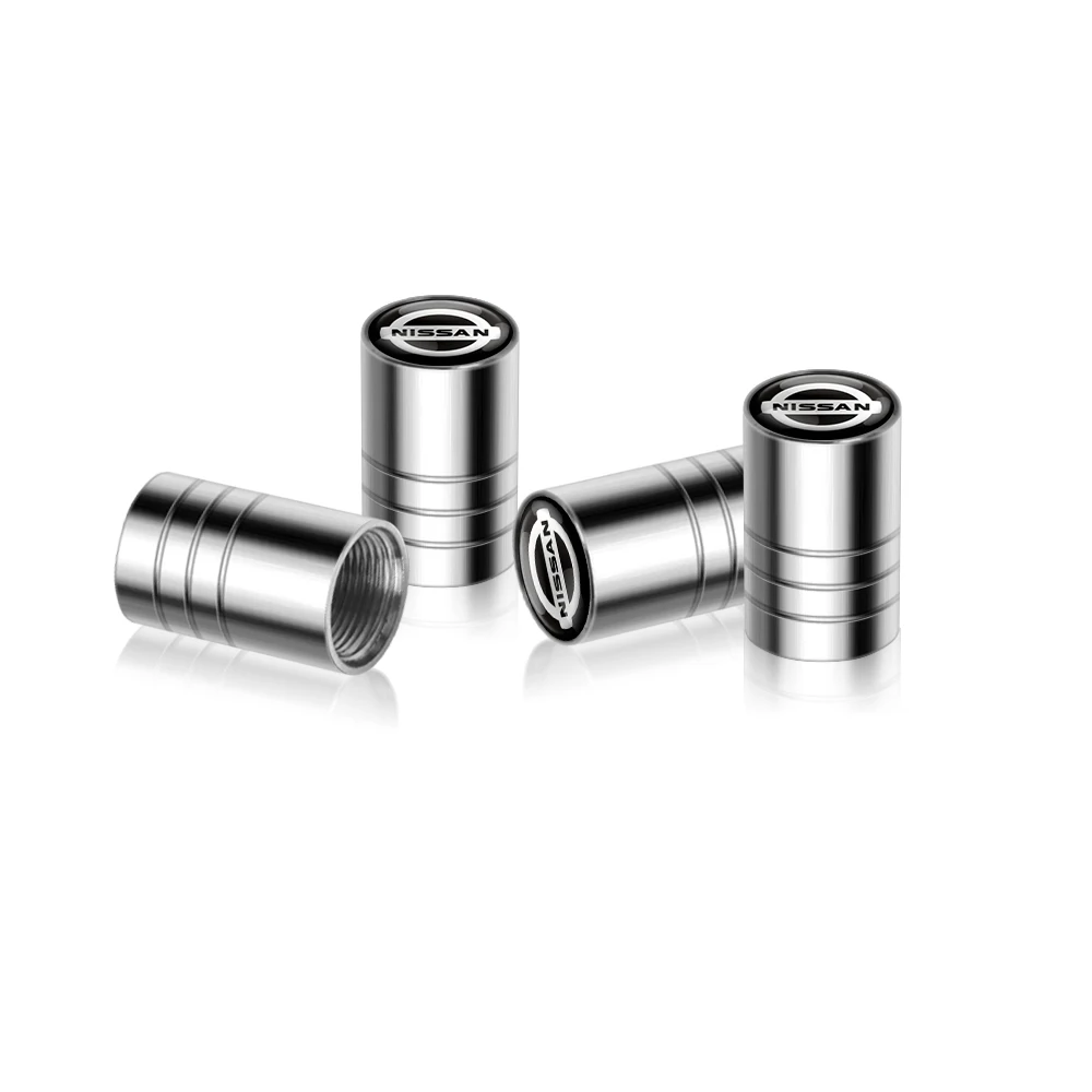 4pcs 3D Styling Car Wheel Tire Valve Caps Stem Caps Decoration For Nissan X-trail Qashqai Note Juke Sentra Navara Maxima Nismo
