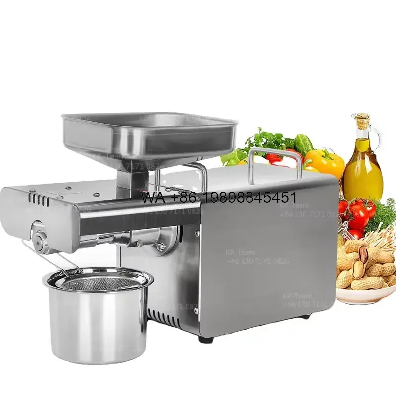 Wmwmnu Commercial and Home Use Stainless Steel Seed Mini Oil Press for Olive Oil Press with Temperature Control