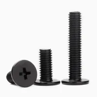 10pcs-50pcs  black steel Flat phillips Ultrathin head screw m2 m2.5 m3 m4 m5 m6 length 3mm to 30mm