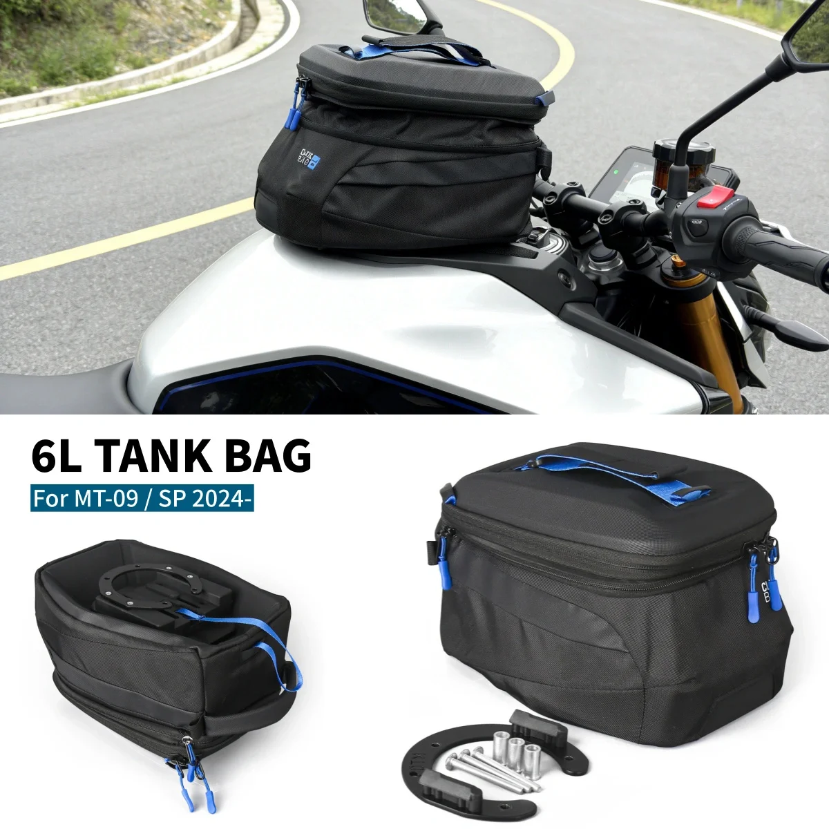 

Сумка на бак для мотоцикла YAMAHA MT-09 SP MT09 MT 09 2024 2025 2026, быстросъемная, для хранения багажа, объем 6-8 литров