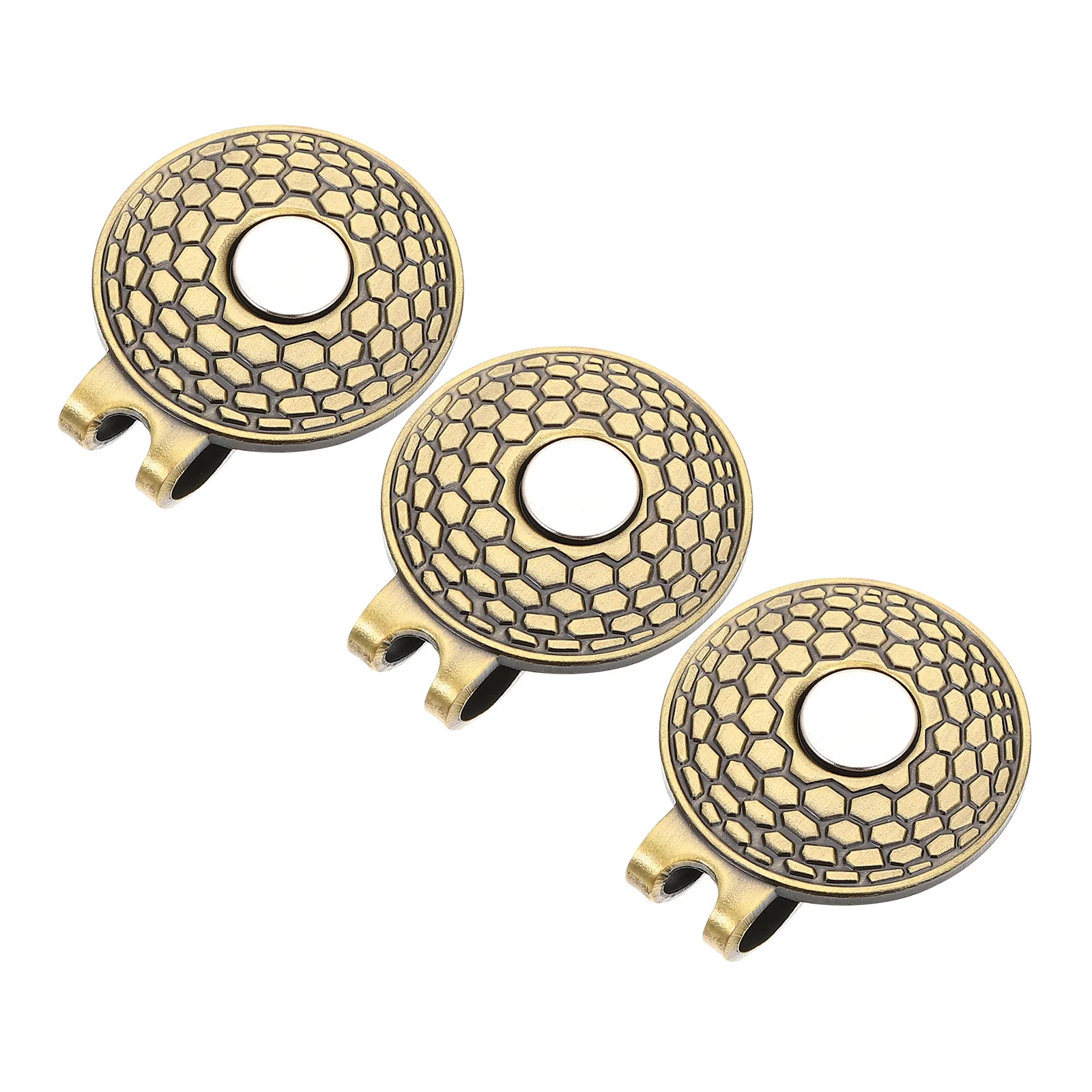 

3Pcs Golfs Hat Clip Zinc Alloy Small Size Lightweight Portable Easy Carry Store Smooth Polished No Burrs Training Aid