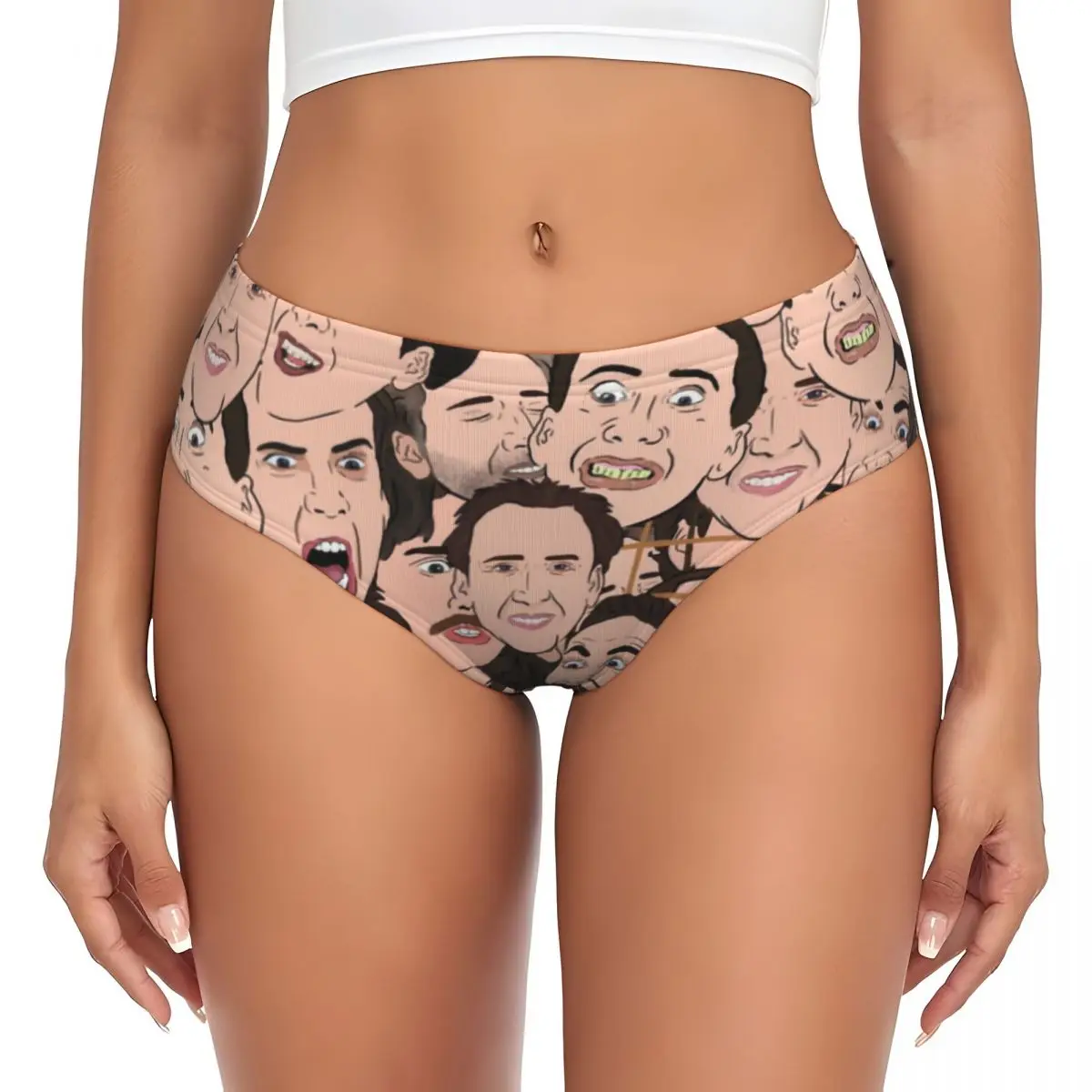 

Женские трусики Николаса Кейджа на заказ, нижнее белье, женские эластичные забавные трусы-мем, трусы