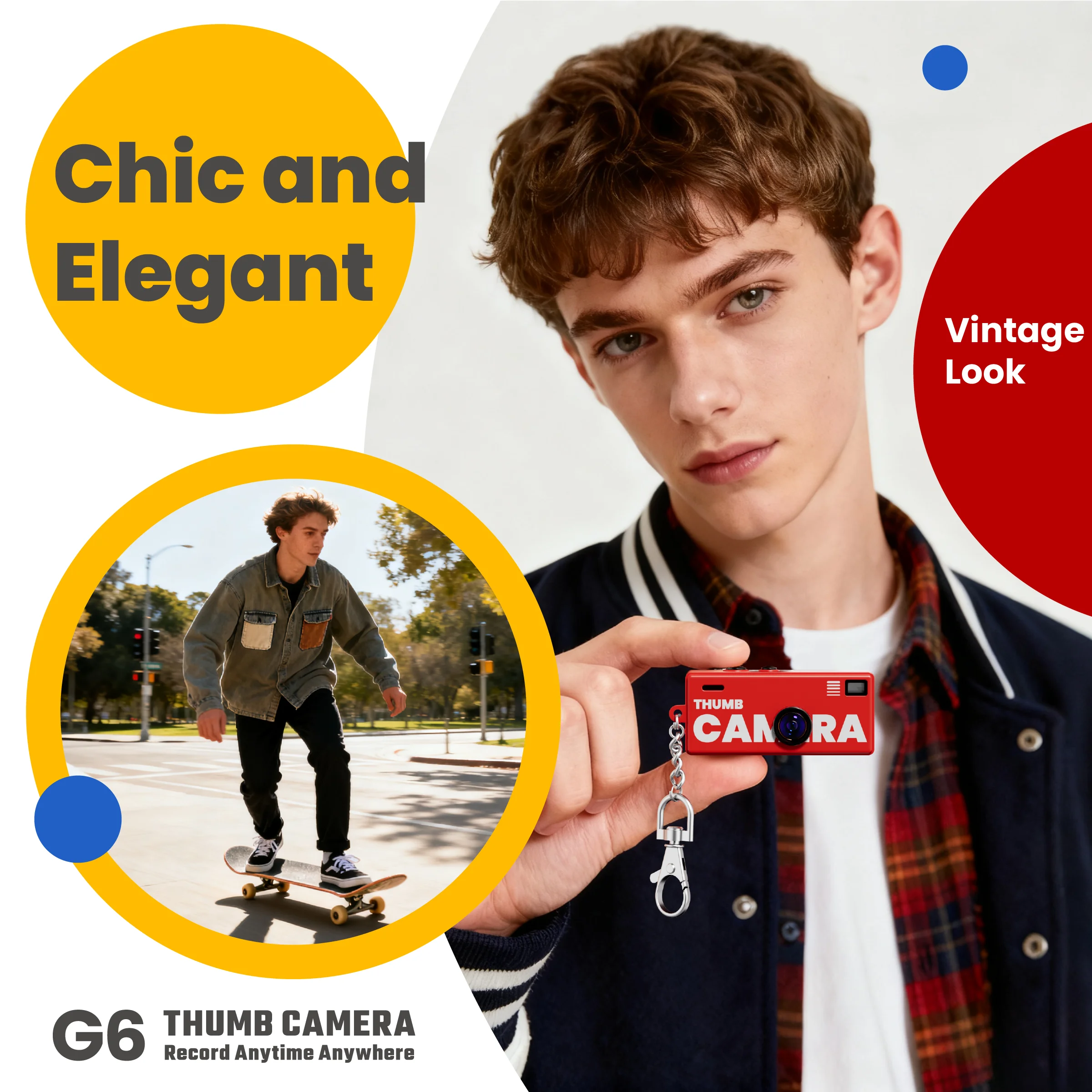 الرجعية 1984 الإبهام كاميرا صغيرة المفاتيح على ظهره المحمولة CCD كاميرا رقمية