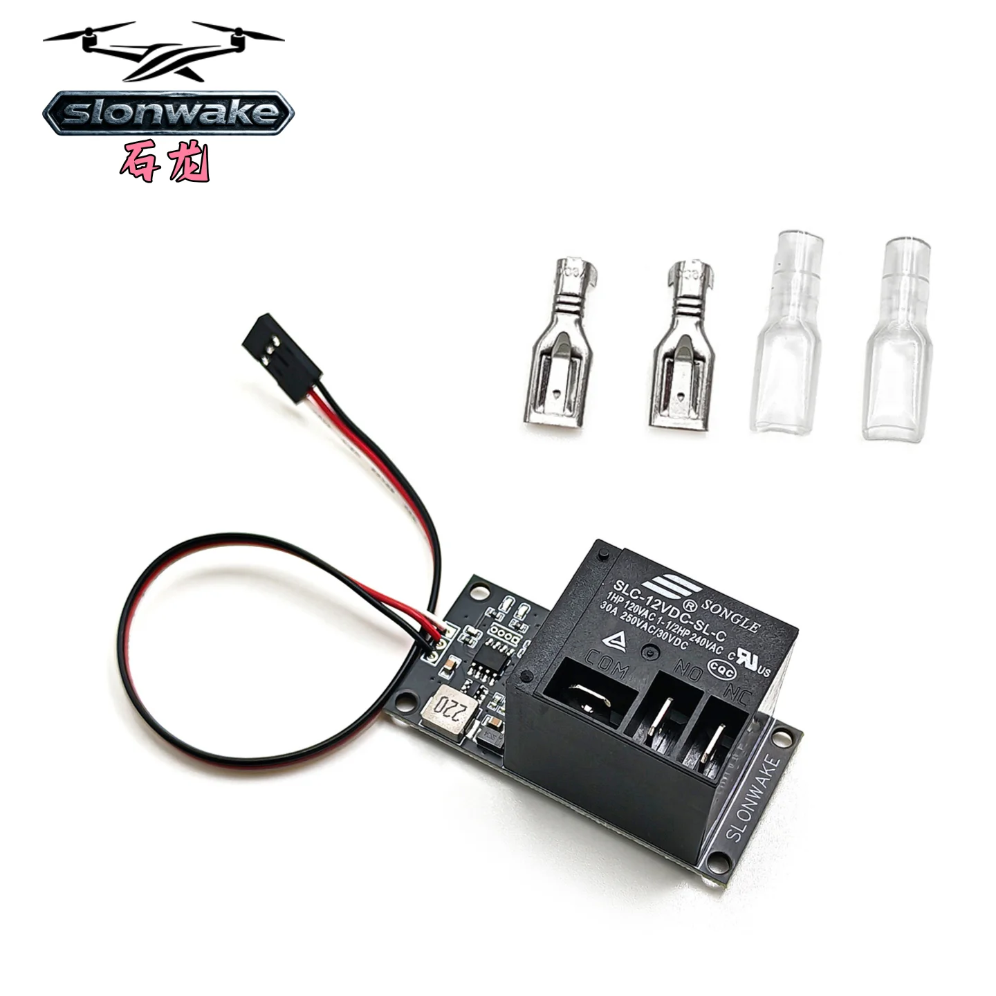 SLONWAKE PWM Relay Module 30A High Current Single Channel 5-10V Remote Control for RC Aircraft,Car Models,and Navigation Lights.