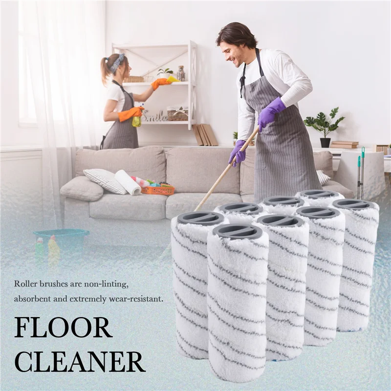 

B25B 8Pcs Replacement For Karcher FC Multi-Surface Rollers, Compatible With FC7 FC5 FC3 FC3D Hard Floor Cleaners