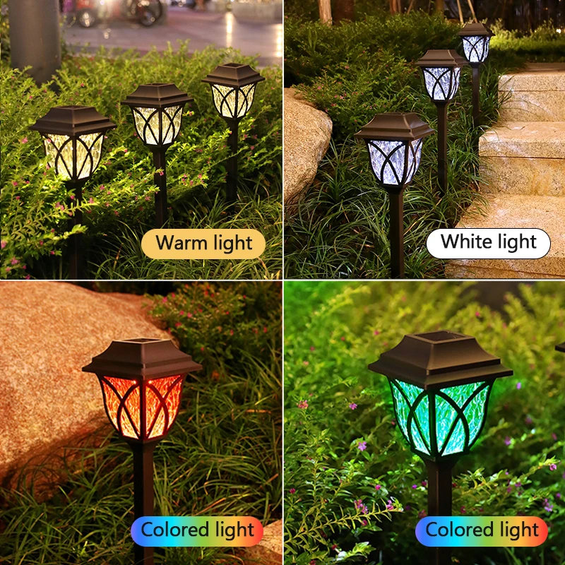 8 Pack LED Solar Courtyard Lamp Outdoor Waterproof Lawn Lights Solar Garden Paths Lane Landscape Lighting Decorative Lights